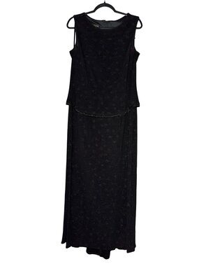 Scott McClintock Millennium 2000 Dress 18W Black Glitter Y2K Formal Maxi Gown